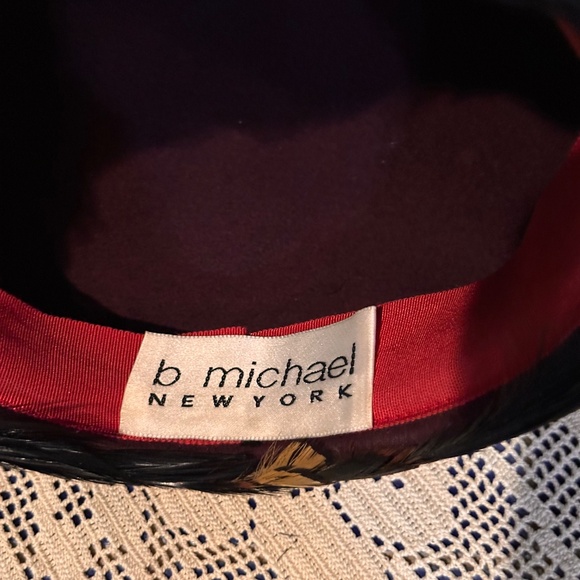 Pheasant Feather Hat / MCM High Fashion or Costume Hat of Black & Brown Feathers - Picture 10 of 14